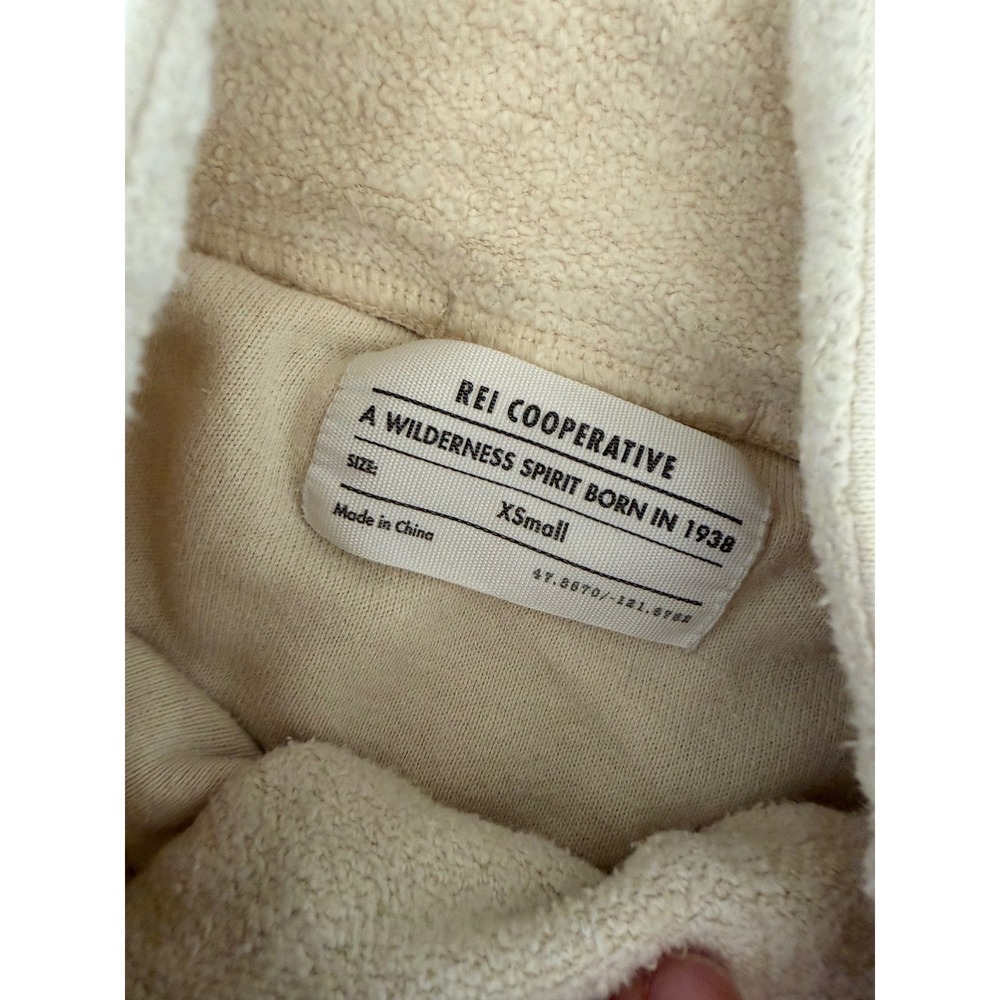 REI Co-op Womens Cream Hemp Cotton Blend Button Neck Pullover Sweatshirt XS - Picture 6 of 8